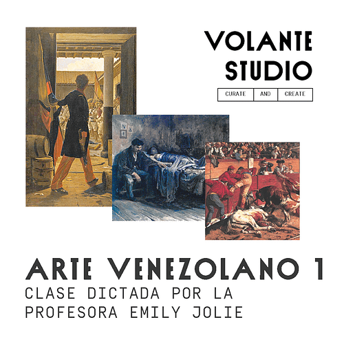 Folleto de curso de arte Arte Venezolano I dictado en Volante Studio