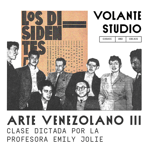 Folleto de curso de arte Arte Venezolano III dictado en Volante Studio